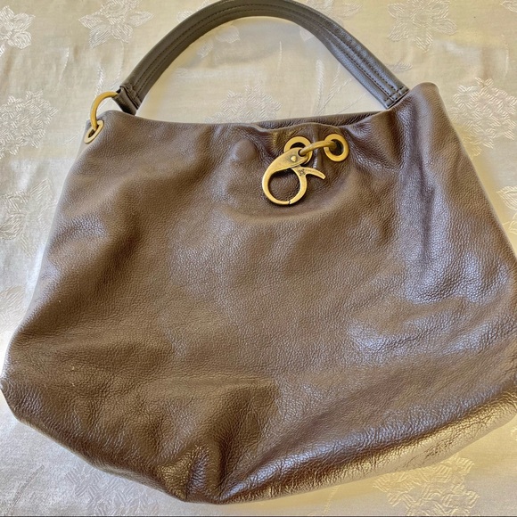 Vera Wang Signature Brown Leather Large Hobo Shoulder Bag - Picture 2 of 8